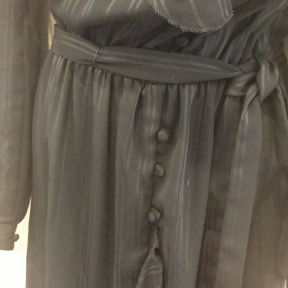 Vintage Black Stripes See Through Dress - Picture 5 of 11